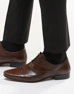 Оксфордские туфли-броги из натуральной кожи ASOS - Коричневый