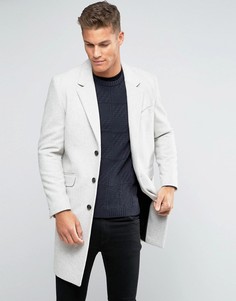 Серое меланжевое пальто из шерстяной смеси ASOS - Светло-серый