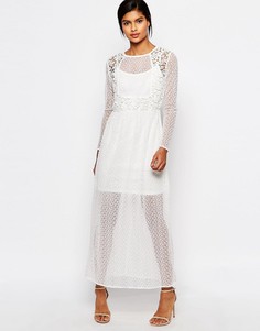 Платье макси из полупрозрачного кружева Vero Moda - Белый