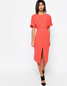 Платье с разрезом спереди ASOS - Розовый