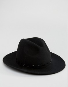 Мягкая фетровая шляпа с черными люверсами ASOS - Черный