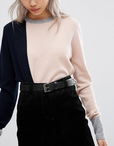 Ремень для джинсов из искусственной кожи крокодила ASOS - Черный