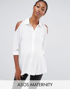 Блузка для беременных с открытыми плечами ASOS - Белый