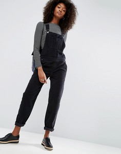 Черный вельветовый комбинезон с накладным карманом ASOS - Черный