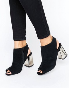 Ботильоны на металлическом каблуке с открытой пяткой New Look - Черный