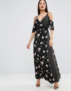 Платье макси с запахом и открытыми плечами ASOS - Мульти