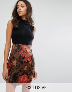 Платье 2 в 1 с жаккардовой юбкой Missguided - Мульти