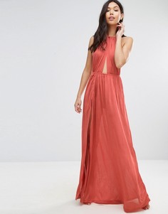 Пляжное платье макси с плетеным ремешком ASOS - Рыжий