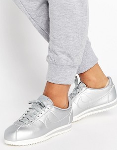 Серебристые кроссовки Nike Cortez - Серебряный