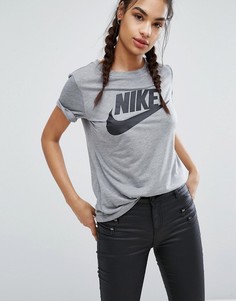 Серая футболка с логотипом Nike - Серый
