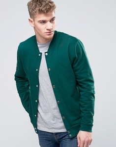 Трикотажный бомбер на кнопках ASOS - Фиолетовый