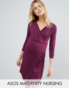 Платье мини с запахом ASOS Maternity NURSING - Красный