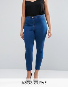Леггинсы с контрастной строчкой ASOS CURVE Rivington - Синий