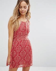 Короткое приталенное платье с принтом Jasmine - Красный