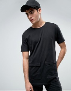 Длинная футболка с карманами Bellfield - Черный