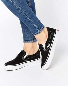 Классические черные кеды-слипоны Vans - Черный