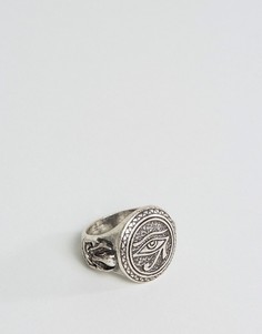 Серебристое кольцо с египетским амулетом глаз Гора ASOS - Золотой