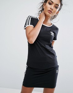 Черная футболка с тремя полосками adidas Originals - Черный