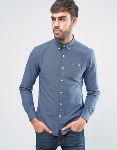 Узкая темно-синяя рубашка на пуговицах в клеточку Farah Webber - Темно-синий