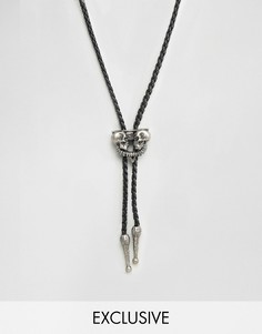 Ожерелье с подвеской черепом Reclaimed Vintage Inspired - Серебряный