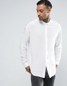 Желтовато-белая oversize-рубашка из вискозы ASOS - Белый