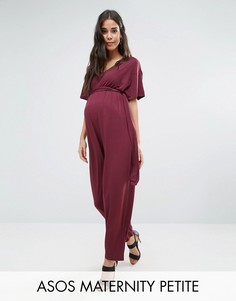 Комбинезон с рукавами-кимоно и поясом ASOS Maternity PETITE - Красный