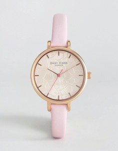 Часы с розовым кожаным ремешком Daisy Dixon Pheobe - Розовый