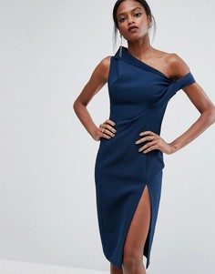 Структурированное платье с открытыми плечами AQ/AQ - Синий