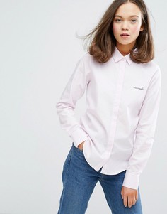 Рубашка с вышитой надписью Maison Labiche Mademoiselle - Розовый