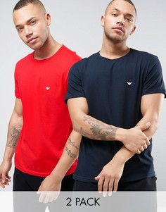 2 футболки классического кроя Emporio Armani - Красный