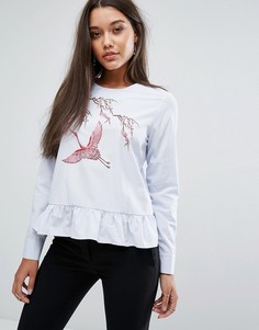 Топ в полоску с вышивкой Y.A.S - Мульти