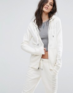 Худи на молнии с логотипом Abercrombie & Fitch - Белый