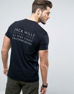 Черная футболка с логотипом на спине Jack Wills Westmore - Черный