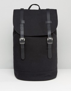 Рюкзак из парусины с отделкой из искусственной кожи ASOS - Черный