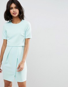 Фактурное двухслойное платье мини ASOS - Зеленый