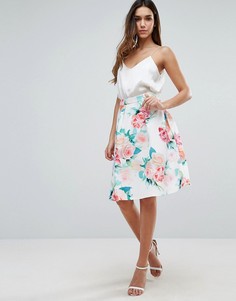 Расклешенная юбка с цветочным принтом Jessica Wright - Белый