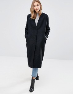 Oversize-пальто из фактурной ткани ASOS - Черный