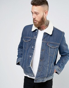 Куртка на подкладке из искусственного меха Levis Type 3 Lucky Town - Синий