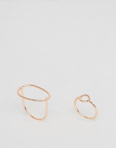 Составные кольца цвета розового золота Pieces Maria - Золотой