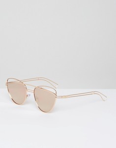 Солнцезащитные очки кошачий глаз цвета розового золота ASOS - Золотой
