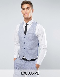 Льняной жилет скинни Only & Sons - Темно-синий