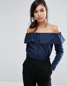 Рубашка с открытыми плечами Fashion Union - Темно-синий
