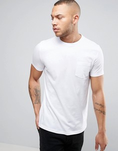 Белая футболка с круглым вырезом и карманом ASOS - Белый