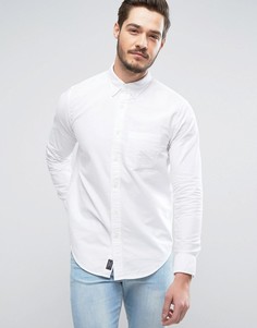 Белая приталенная оксфордская рубашка с одним карманом Abercrombie & Fitch - Белый