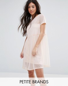 Сетчатое свободное платье New Look Petite - Розовый