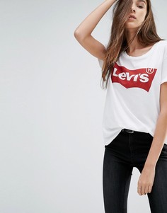 Футболка с логотипом в виде летучей мыши Levis Perfect - Белый