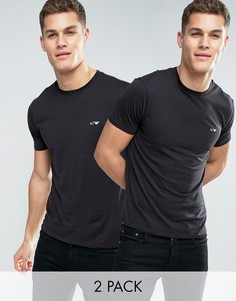 2 черных футболки классического кроя Armani Jeans - Черный