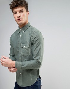 Узкая оксфордская рубашка на пуговицах с карманом Abercrombie & Fitch - Зеленый