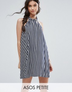 Свободный сарафан в полоску с халтером ASOS PETITE - Мульти