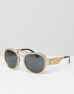 Солнцезащитные очки-авиаторы Versace - Золотой